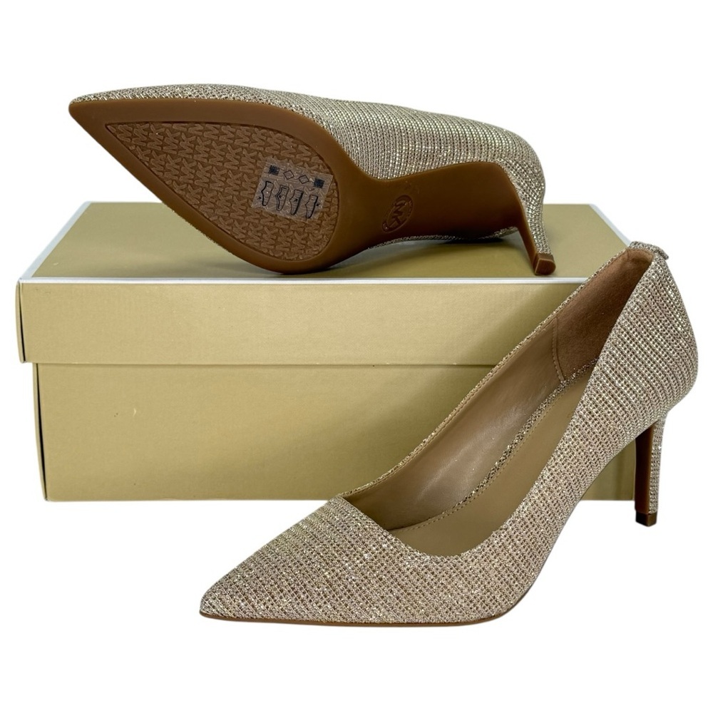 Michael Kors Alina Flex Gold Glitter Chain Mesh Womens Pumps Size 5.5M - Picture 11 of 12